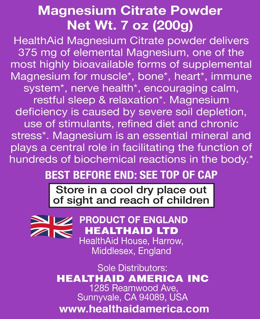 Magnesium Citrate Powder 200g